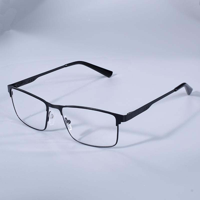 Herren Quadrat Metall Großer Rahmen Lesebrille Federgelenk Alterssichtigkeit Brille Blaulichtfilter Augenschutz Brille +75+125+175+4