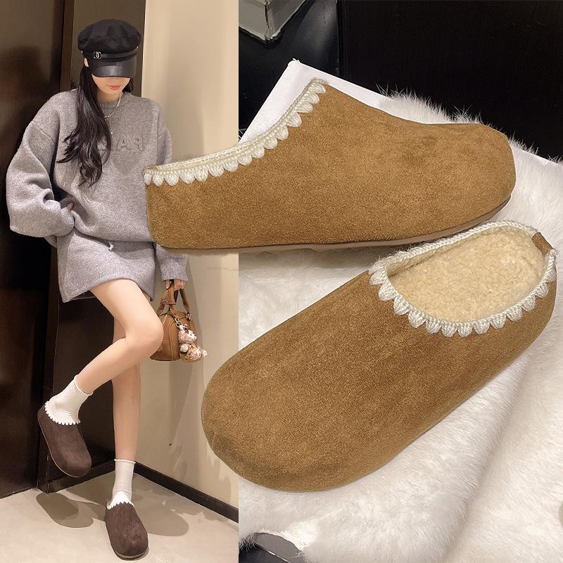 

Внутренние увеличивающие рост тапочки-полусапожки женские 2025 осень-зима, утолщенные, теплые, на одной педали, ленивые шлепанцы Birken женские 35