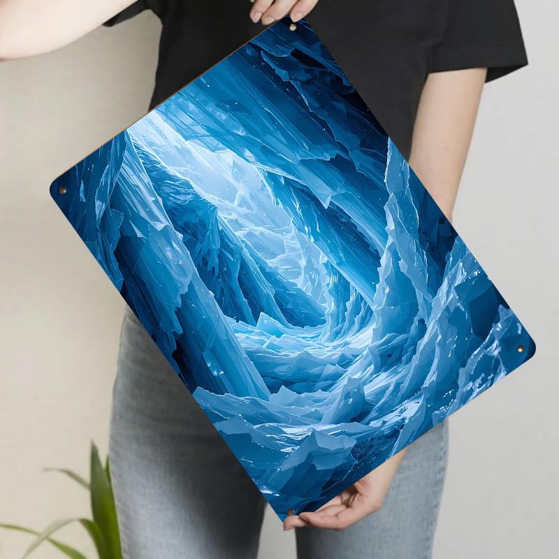 

Dream Ice Cave Light Shadow Art Metal Wall Decor Modern Home Living RoomHanging Painting 20x30cm（7.8x11.8inch）