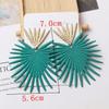 Orecchini pendenti geometrici coreani color verde a forma di fiore per donna petali rotondi a cuore foglia metallo brincos gioielli da matrimonio festa regalo