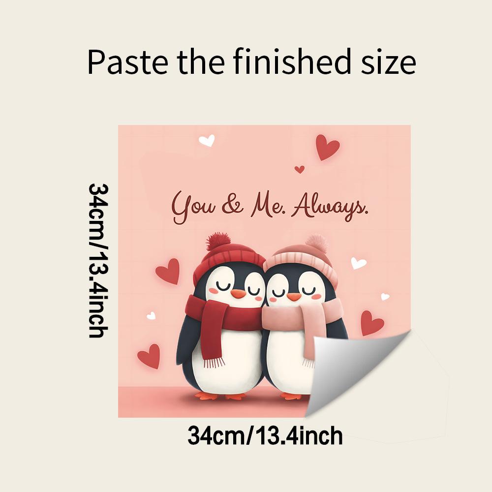

Affectionate Couple Penguin Kitchen and Dining Room Range Hood Home Beautification and Decoration Stickers