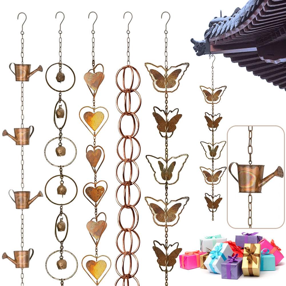 Metal Drainage Rainwater Chain Multifunction Rainwater Chain Decorative Downspout Rain Chain Exquisite for Front Porch Patio