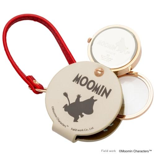 Fieldwork Women's Analog Pocket Watch with 1.5x Magnifying Glass and Strap, Moomin Embroidered Hang Watch, Little My, White, MOM015-1