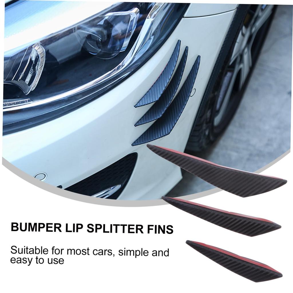iplusmile 1 Set Bumper Carbon Auto Car Bumper Lip Splitter Fin Spoiler Car Accessories Car Supplies Black
