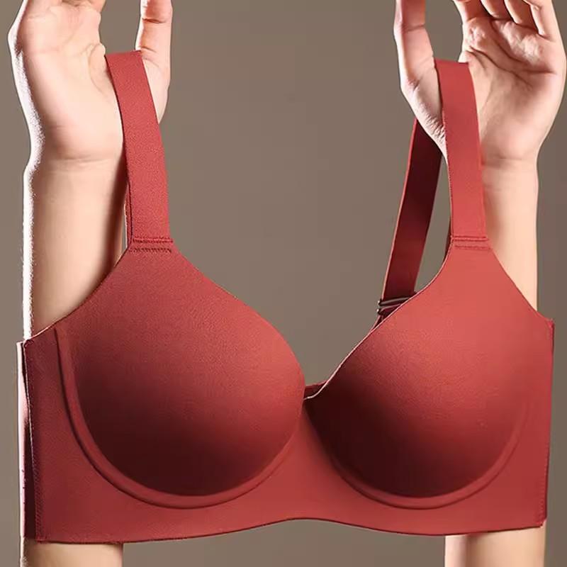 

Red Seamless Push Up Bra with Wide Comfort Straps M красный