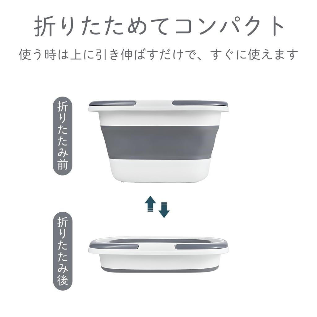 Gorocking Folding Bucket Large Capacity Stylish Camping Laundry Car Wash Footbath Fishing 16L/28L (Blue, 28L)