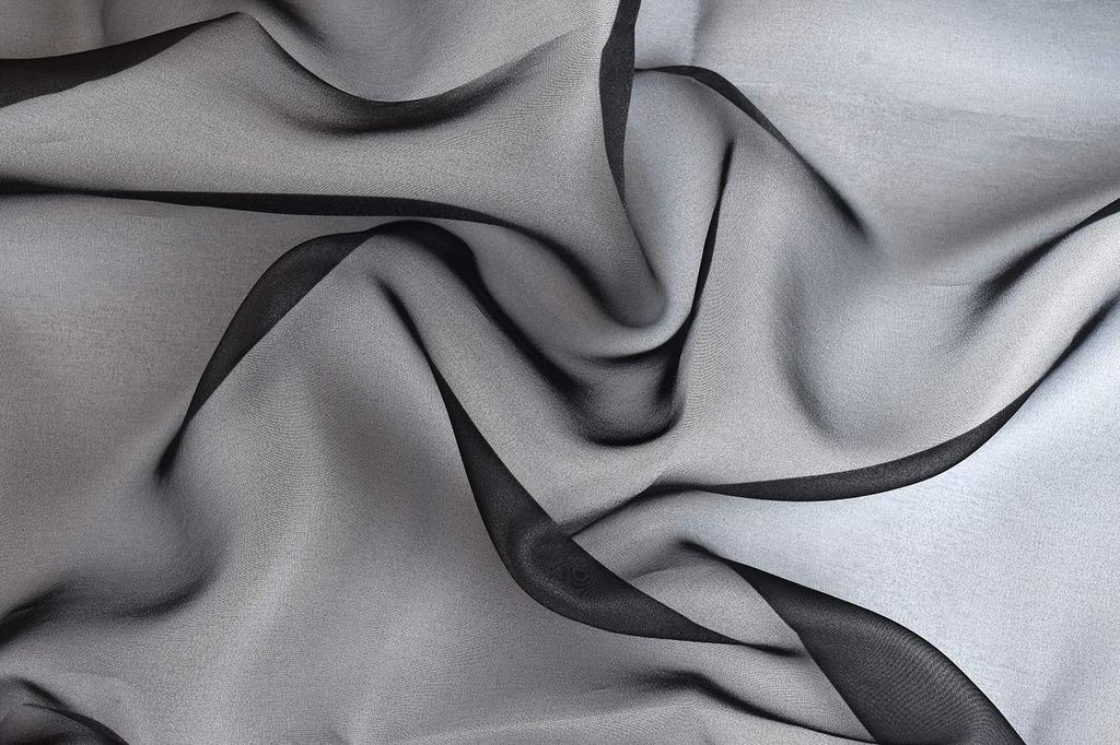 Polyester organza 140cm wide x 15m 2440 fabric, cut, 9. Black, (15m cut)