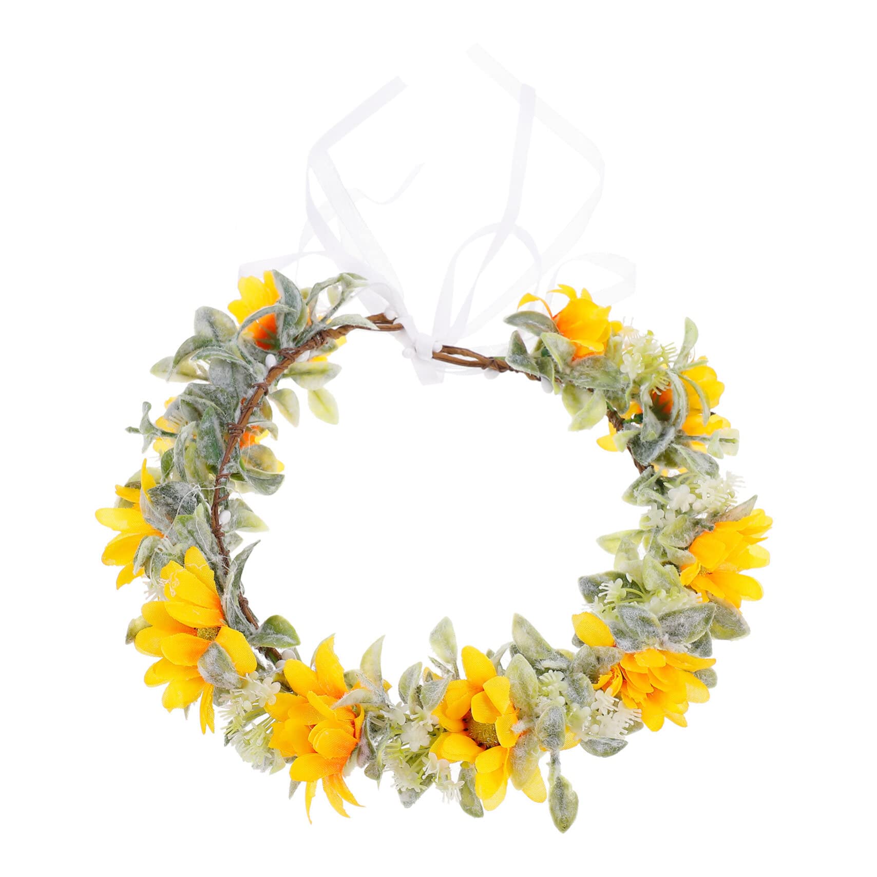

KALLORY Sunflower Flower Crown Headband, 7.87 x 7.48 inches, Perfect for Weddings, Parties, Cosplay, and Hair Ornaments for Kids and Adults