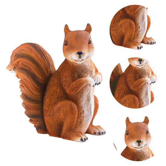Realistische Eichhörnchen-Figur 20 cm Harz Waldtier-Statue für Innen Außen Garten Hof Terrasse Haus Tischdekoration