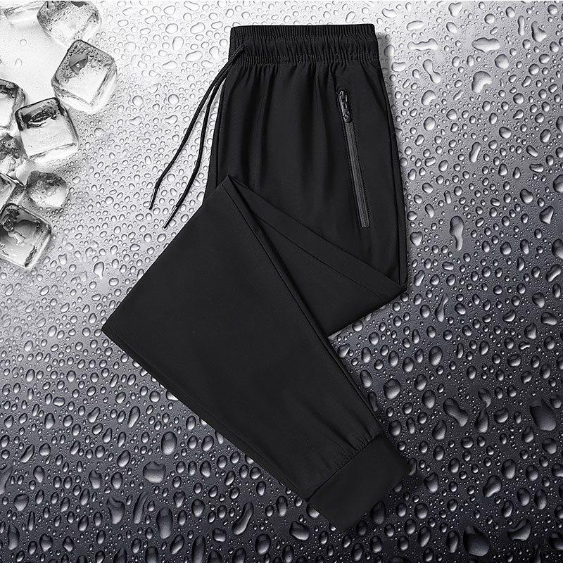 Men s Summer Ice Silk Quick-Dry Joggers - Breathable, Straight-Leg, Plus Size Sportswear. 6XL