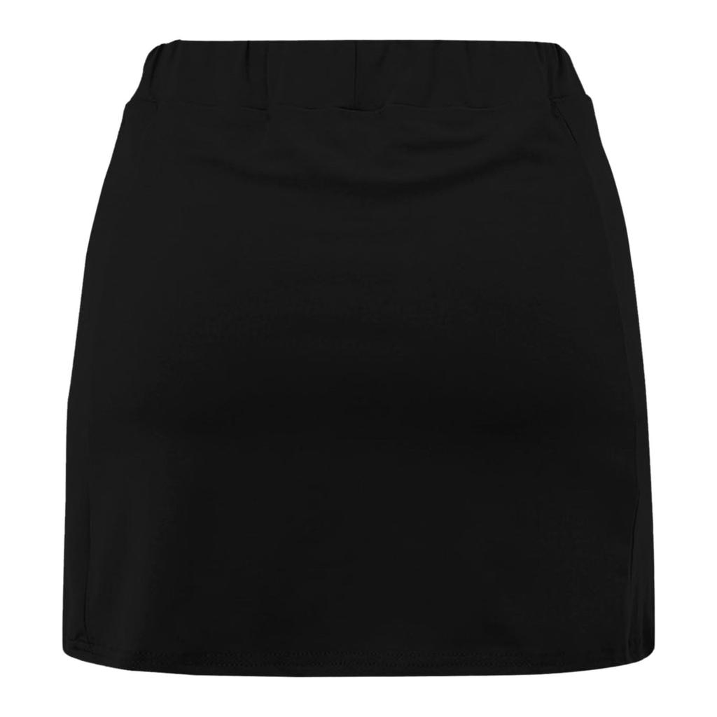 Damen Mid-Waist Tasche Rockshorts Sportlich Lässig Basic Skort Bequemer Dehnbarer Stoff Sportbekleidung