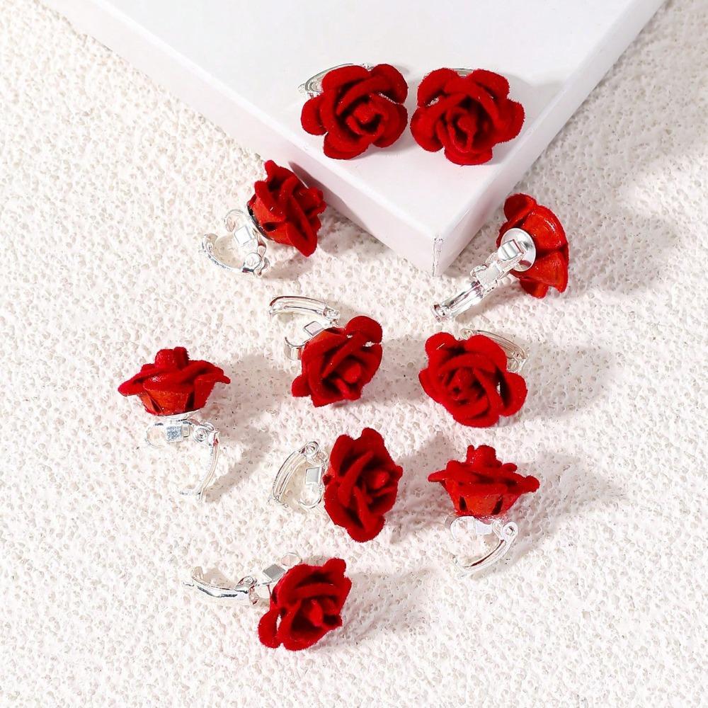 10pcs Resin Hair Clip Rose Hair Buckle Fashion Korean Headwear Accessories Valentine's Day
