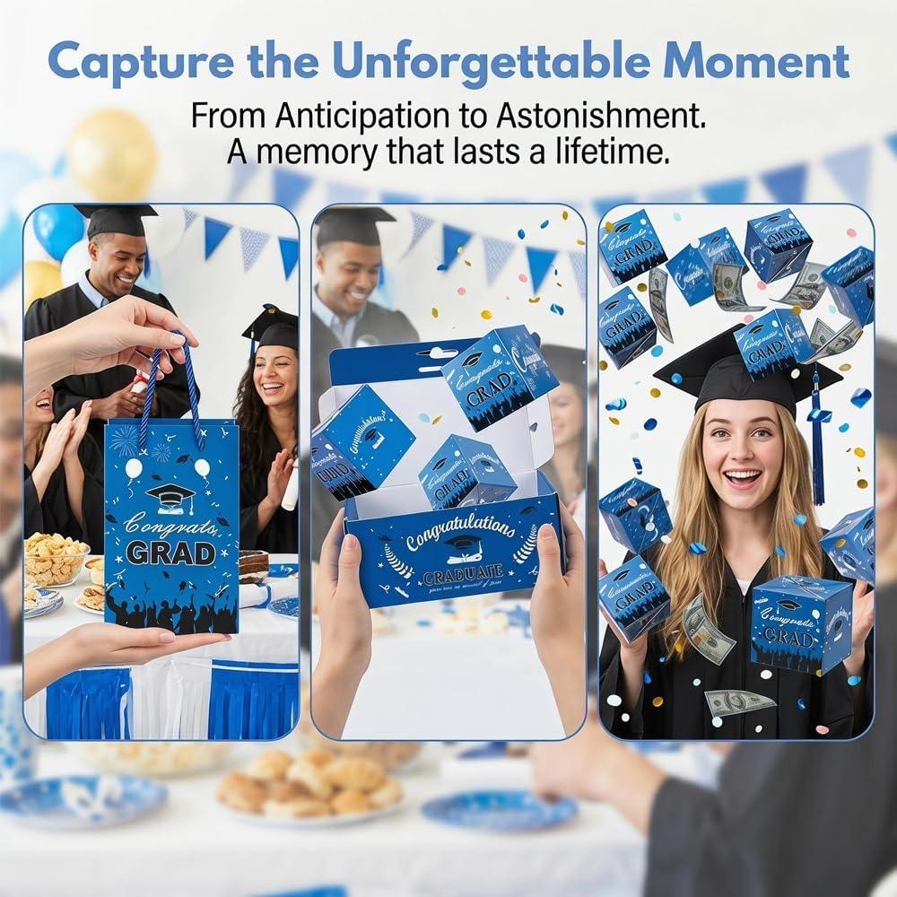 Scatola Regalo Sorpresa Pop-up Denaro Laurea, nuova Scatola Regalo Pop-up Esplosione Riutilizzabile 2026 con Cartone Spesso per Cerimonie di Laurea,