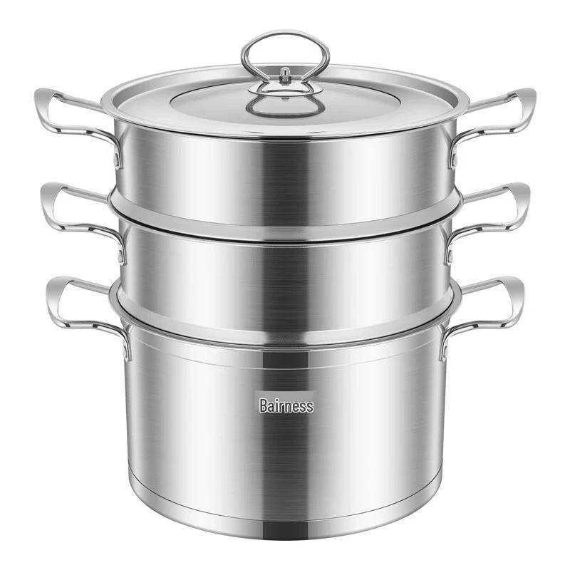 Bernis 26cm Three-Tier Stainless Steel Steamer Pot