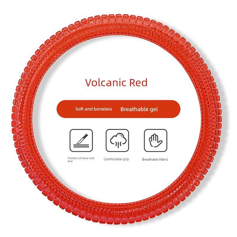 

Suitable for Fengshen E70 Yixuan Skyev01 Car Steering Wheel Cover, Gel Car Steering Wheel Cover, Universal Anti-Slip Type Volcanic Red
