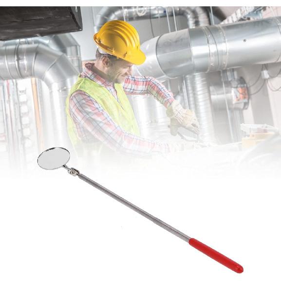 Telescoping Inspection Mirror , Round Extendable Mirror 2 . 25 Inch Diameter Circular and Black Handle , great for Mechanics , Contractors , HVAC