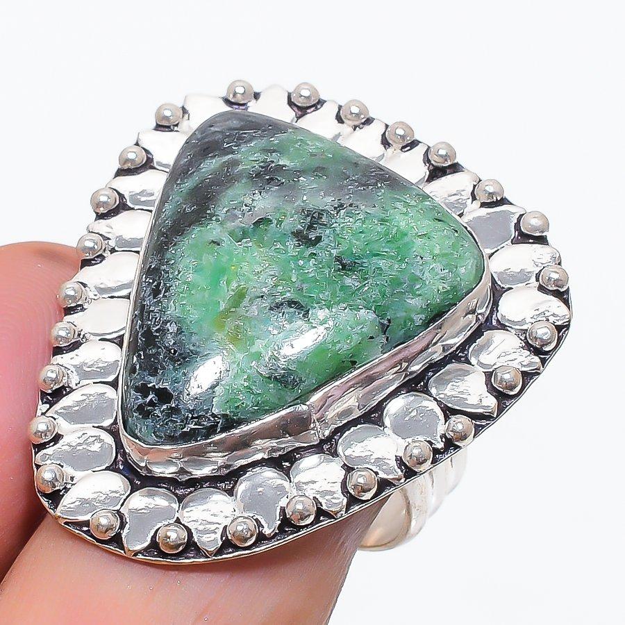 Natural Ruby Zosite Gemstone 925 Sterling Silver Jewelry Ring Size 9.5 l4d89
