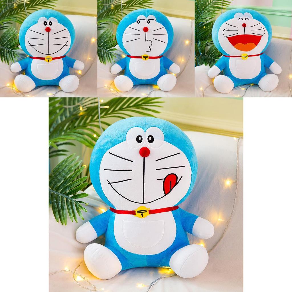 Doraemon Plush Toy Long Pile Stuffed Doll With Pp Cotton Filling For Kids Gift Special Characters Included