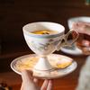 Gold-plated Flower Ceramic Cup&saucer Goblet Mugs Dining Table Coffee Mug Milk Cups Afternoon Tea Teacup Fruit Juice Container