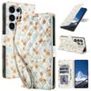 Rhombus Flower Pattern Leather Case for Samsung Galaxy S25 Ultra S24 Plus S23 FE S22 S21 S20 Note20 A36/A56 A55 A54 Wallet Cover