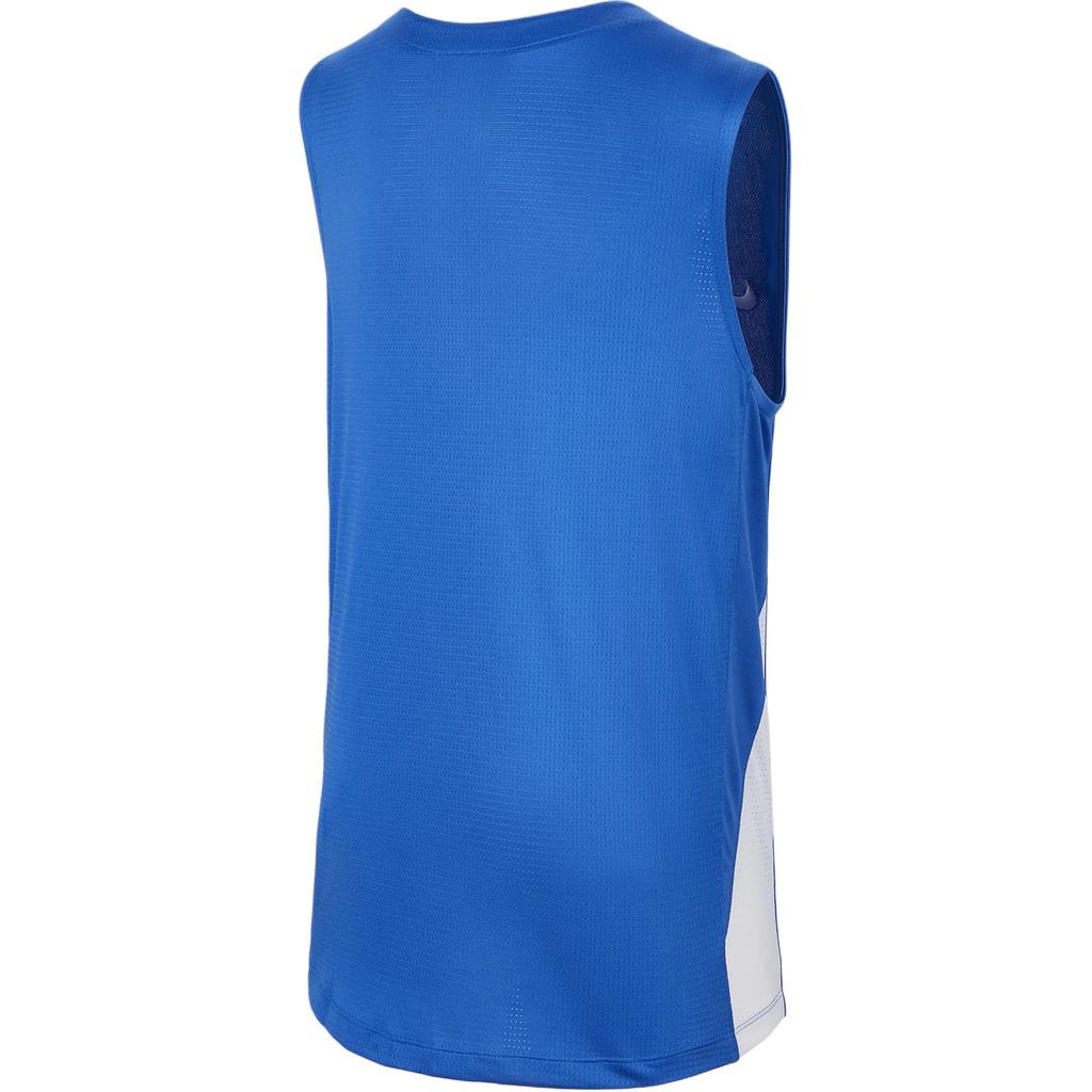 Nike Logo V-Neck Comfortable Sleeveless Basketball Jersey Kids Jerseys Royal-Blue White HF0698-463
