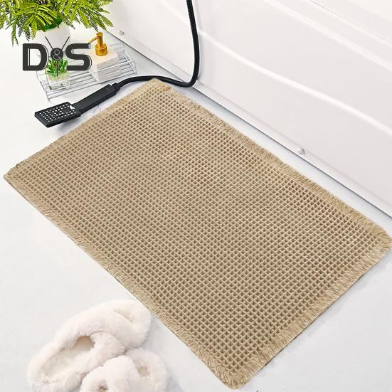 Floor Mat Quick Absorbent Thickened Quick-Drying 3D Texture Anti-Slip Bottom Dirt-trapping Entry Rug Multipurpose Bath Shower Sink Kitchen Carpet