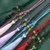 Ensemble de suspension : Corde de poignet avec pendentif en jade et pompons Macaron multicolores & Sachet à encens