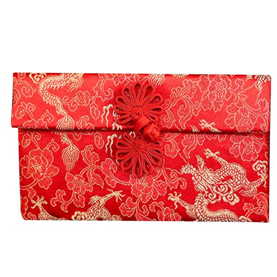 

Свадебный конверт Привлекательный Нежная текстура Ткань Конверты китайского красного цвета Подарочная карта на Новый год 1