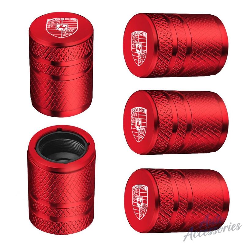 5Pcs Car Wheel Tire Valve Caps Metal Stem Cover For Porsche Panamera Spyder Carrera Macan Boxster Cayman Cayenne 911 718 StickerZC4