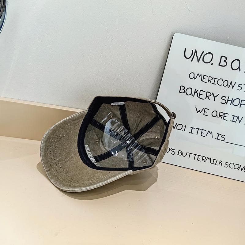Fashionable Casual Wash Cotton Baseball Hat for Women Fashion Brand Letter Embroidery Couple Baseball Cap Breathable Spring and Summer