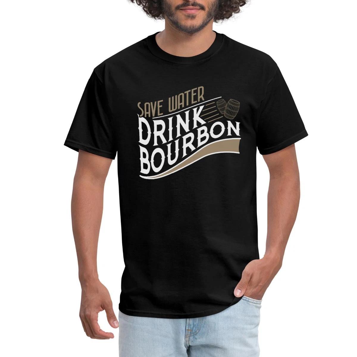 Save Water Drink Bourbon Funny Drinking Men s T-Shirt XS