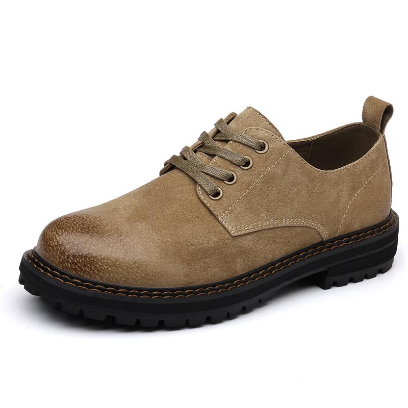 

Дерби мужские туфли на толстой подошве Ретро британский минималистичный стиль Офисные и рабочие молодежные туфли на шнуровке Роскошный минимализм 44 хаки