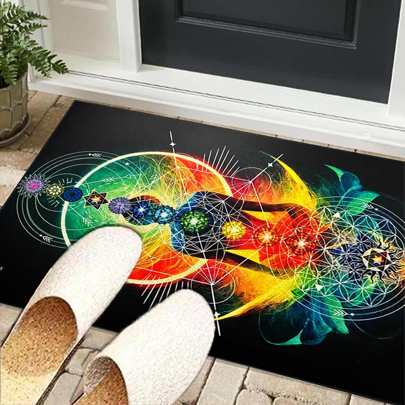 Chakra Balance Meditation Office Rug Chair Mat, Entryway Carpet, Suitable for Front Door, Bedroom, Living Room, Desk, Holiday Gift