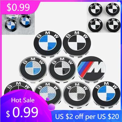 2025 Hot 4Pc 56mm 68mm Emblem For BMW Wheel Hub Caps For BMW 3 Series 5 Series E60 E90 F10 F30 E46 E39 X5 E53 E70 E38 Z4 Acc