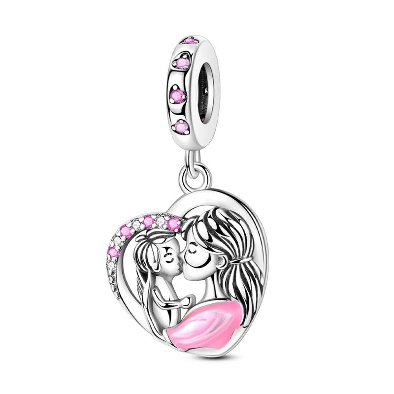 Splittable Mother Daughter Dangle Charm Bead Component Bead Components Compatible With Authentic Original Bracelet High Quality Fine Jewelry Designed