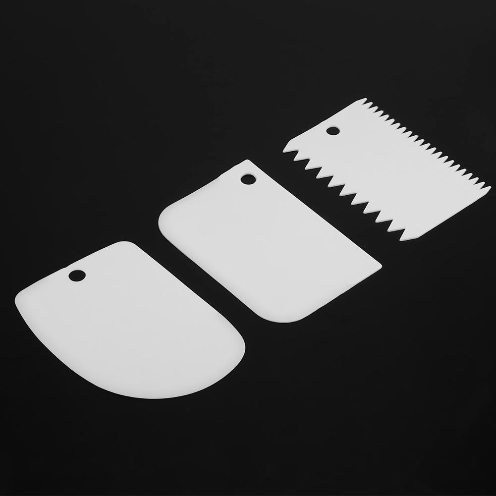 3pcs set Plastic Cream Dough Scraper Cutter Spatulas for Pastry Cake Decoration