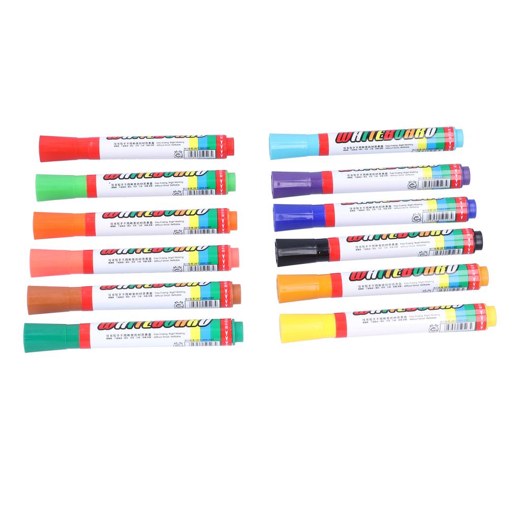 Whiteboard Pen Colorful Painting Pens Erasable Marker Children Drawing Graffiti Tool Set12‑Color