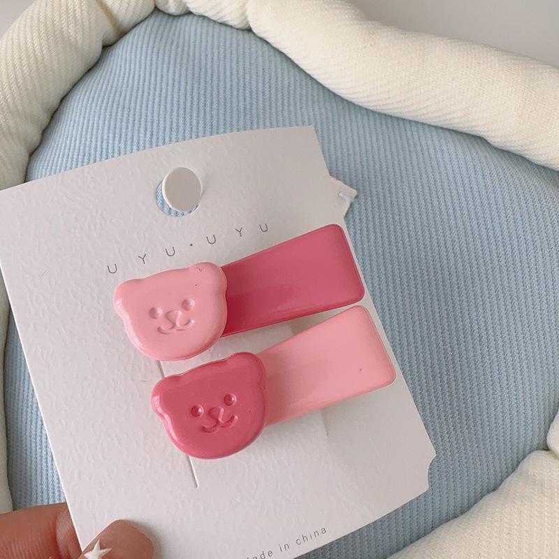 Pink Series Cute Bow Hair Clip for Girls - Small Duckbill Clip for Bangs