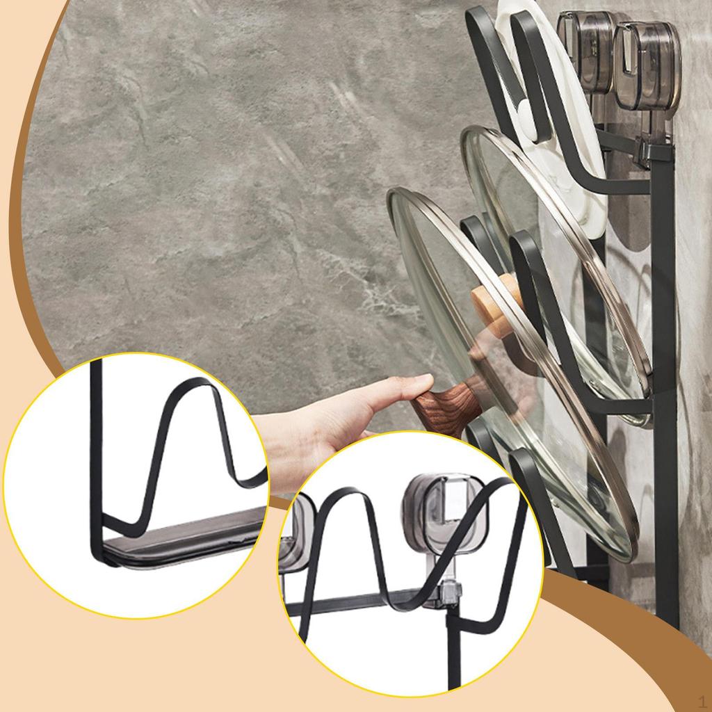 Pot Lid Organizer Cabinet Cutting Board Holder Rack Versatile Simple Wall Mount Pan for