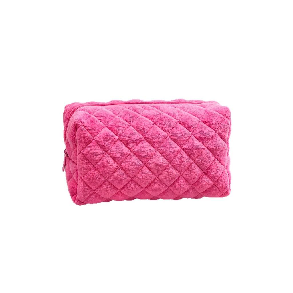 Plush Travel Toiletry Bag With Zipper For Women Storage Organizer