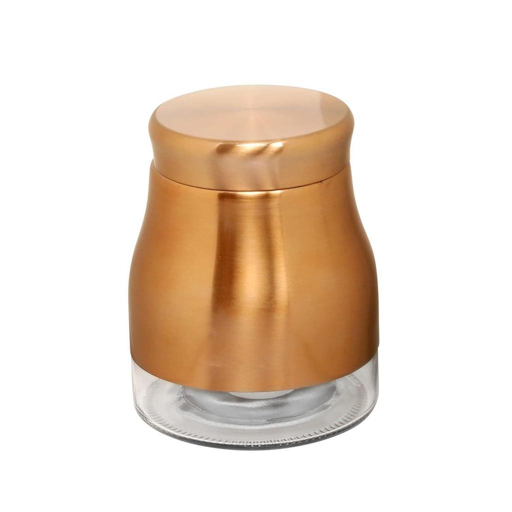 880 ML Airtight Rose Gold Finish - Bell Bottom Glass Jars Set of 6 Containers for Pulses, Dry Fruits, Snacks, Tea, Coffee, Kitchen Pantry Storage