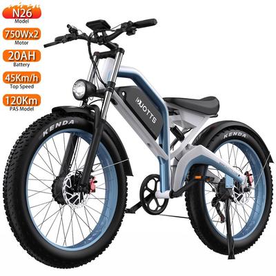 Ηλεκτρικό Ποδήλατο Όλων των Εδαφών DUOTTS 26" 750Wx2 Μοτέρ Ηλεκτρικό Ποδήλατο Για Ενήλικες 20AH Πλήρης Ανάρτηση Μέγιστη Ταχύτητα 45Km/h Μέγιστο Φορτίο 150KG N26