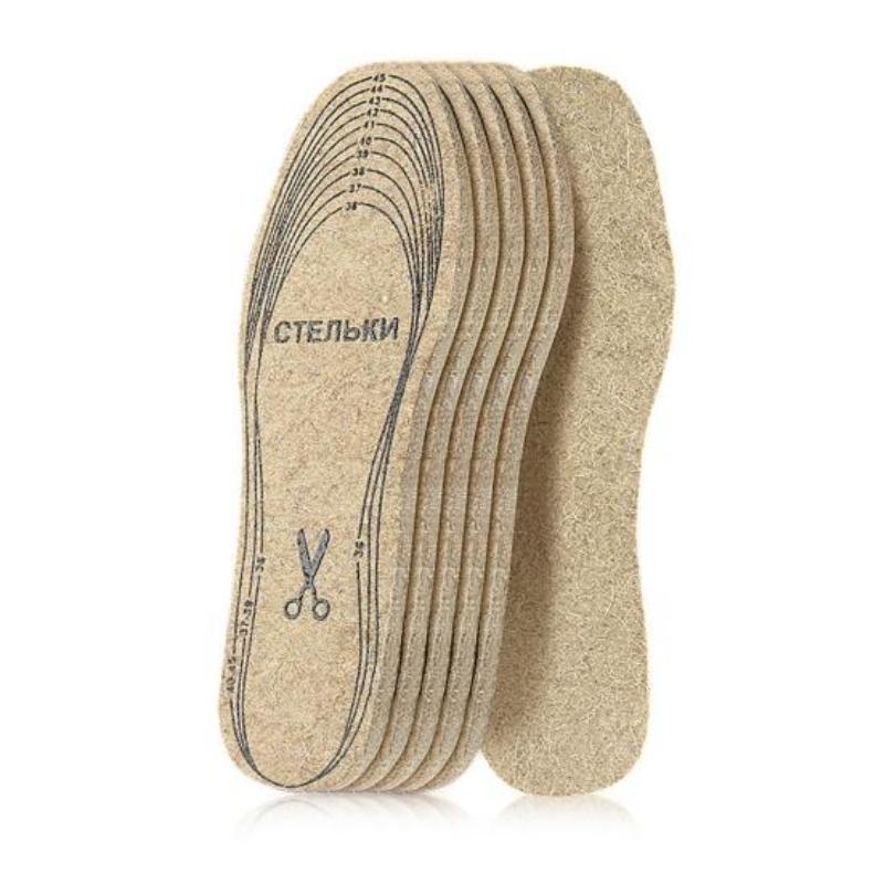 1/2/3/5/10 Pcs Wool Felt Insoles Winter Warm Boot Shoe Insert Insoles for Men