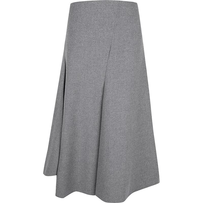 JNBY Women's Wool Blend Asymmetrical Patchwork Midi Skirt