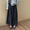 Knit Long Maxi Elastic Loose Perfect for Everyday and Winter [saliwind] Women's Skirt, Pleated, Length, Waist, A-Line, Flared, Fit, Simple, Stylish,