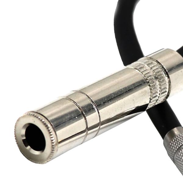 3,5-Stecker-Stereo-Stecker auf 6,35-Buchse-Stereo-Verlängerungskabel, abgewinkeltes Audio-Line-Kabel