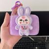 Cute Labubu Plush Coin Bag Cartoon Anime Money Change Purse Lovely Earphone Storage Bag Mini Portable Small Wallet Keychain