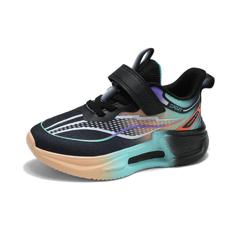 Running Shoes for Primary School Students, Spring Mesh Sneakers for Older Children, Lightweight Velcro Breathable Classmates, Boys Physical Educat