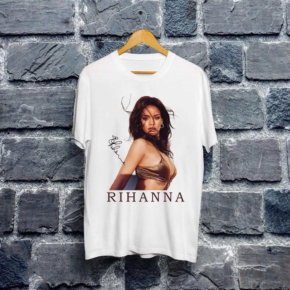 New Popular Rihanna Singer Cotton Short Sleeve Unisex T Shirt Unisex T-Shirt XL