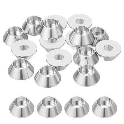 Uxcell M6 Cone Cup Washers, Anodized Aluminum Gasket Cup Head Washers for Screws, RC/FPV/PC/Drone/Machine Accessories Model Parts, 30pcs (Silver Tone)
